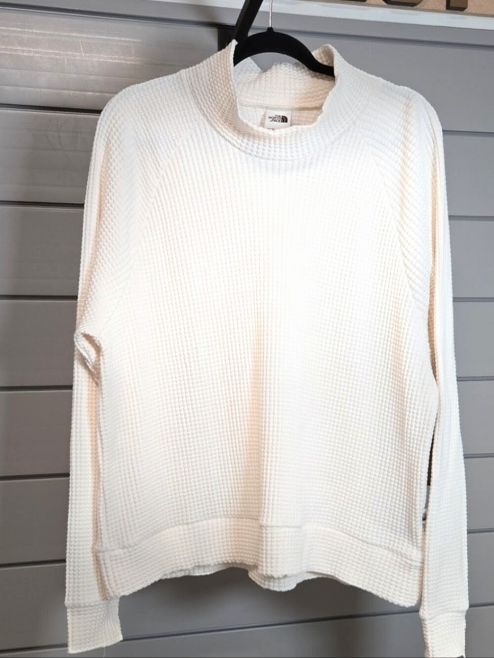 The North Face Women's Cream Waffle-Knit Mock Neck Sweater